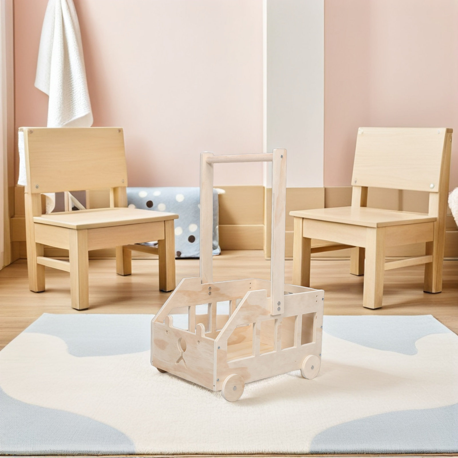 Baby Shower Wooden Storage Bas - Baby Nursery Handles recension och pris