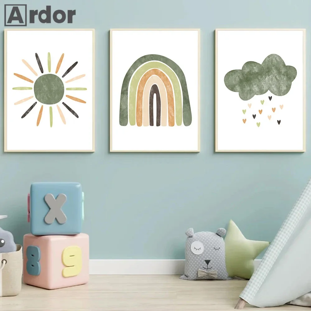 Star Cloud Moon Posters And Pr - Baby Nursery Green recension och pris