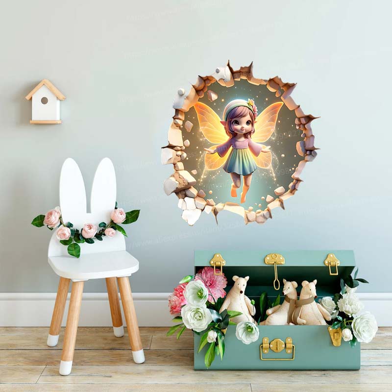 Fairy Butterfly Wall Sticker B - Baby Nursery Mural Wallpaper recension och pris