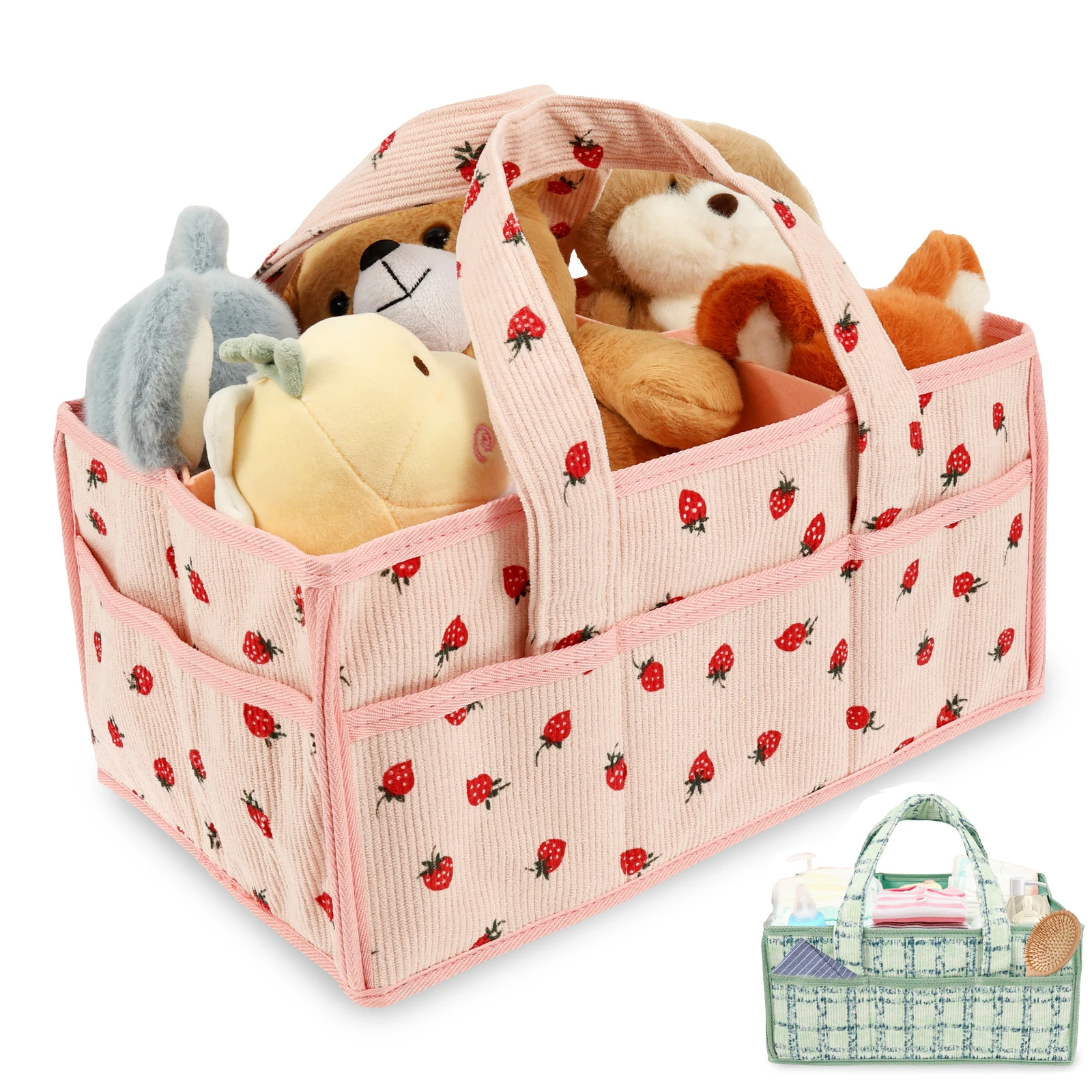 Baby Diaper Caddy Bag Portable - Baby Nursery Handles recension och pris