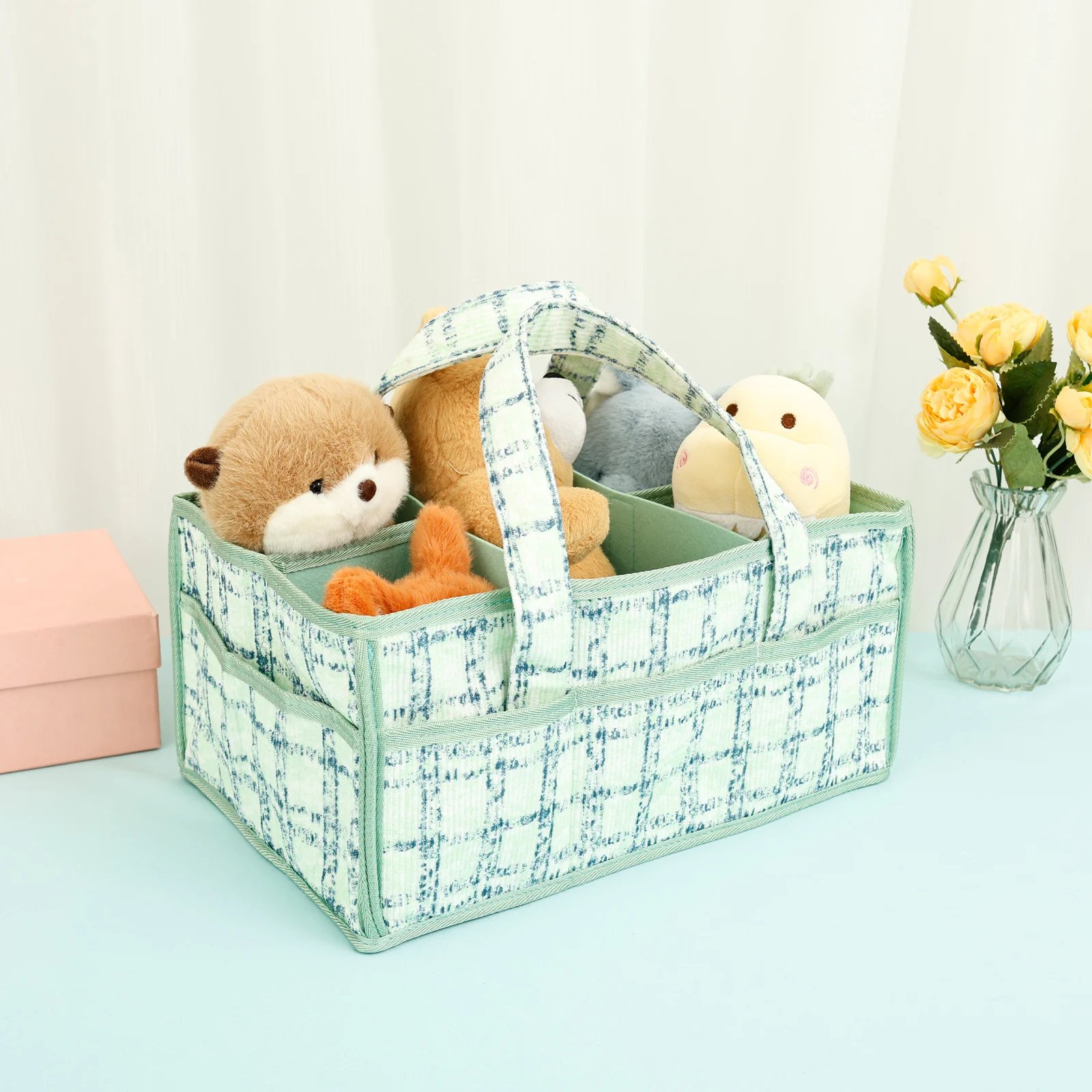 Baby Diaper Caddy Bag Portable - Baby Nursery Handles recension och pris