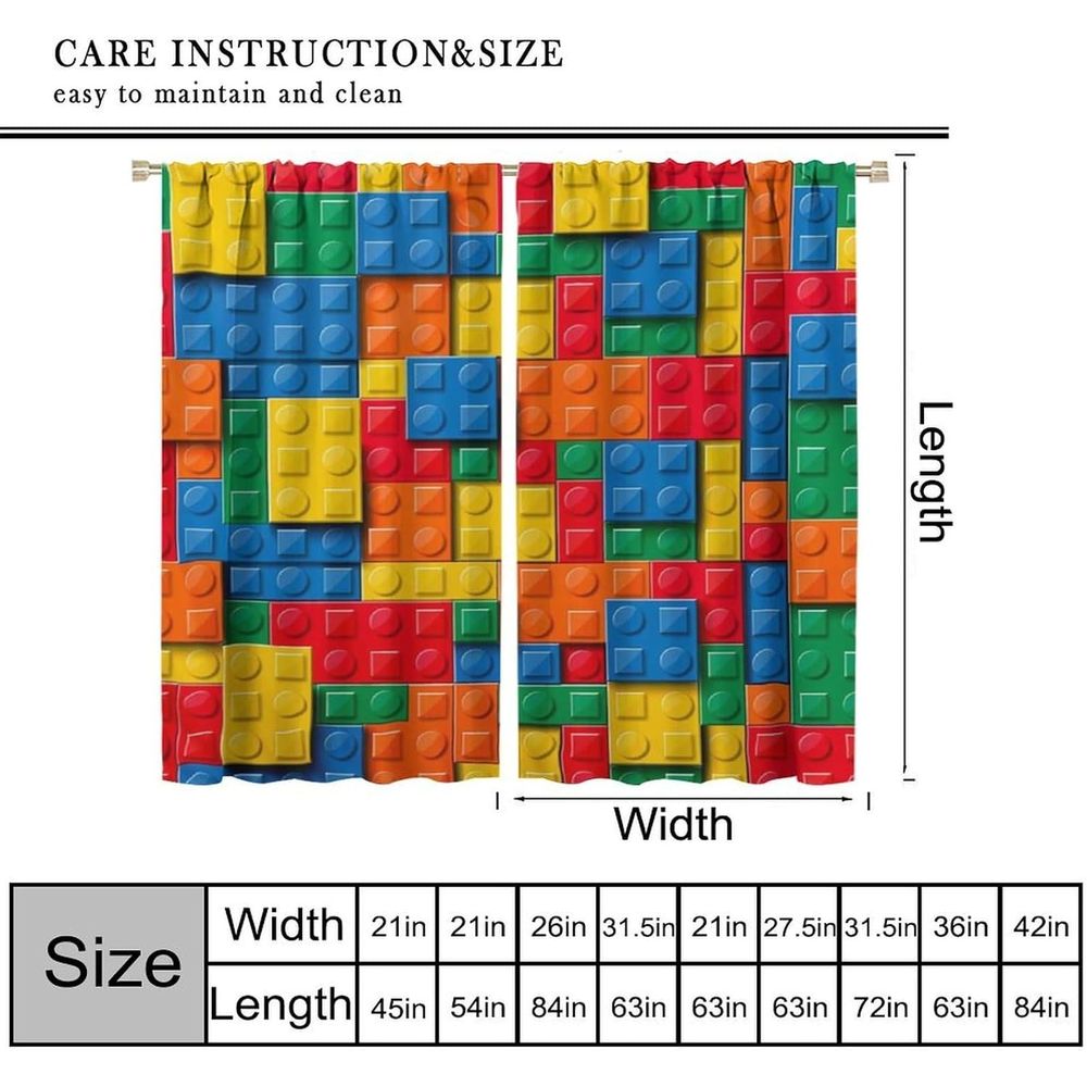 Colorful Geometric Toy Brick P - Blackout Curtain Nursery recension och pris