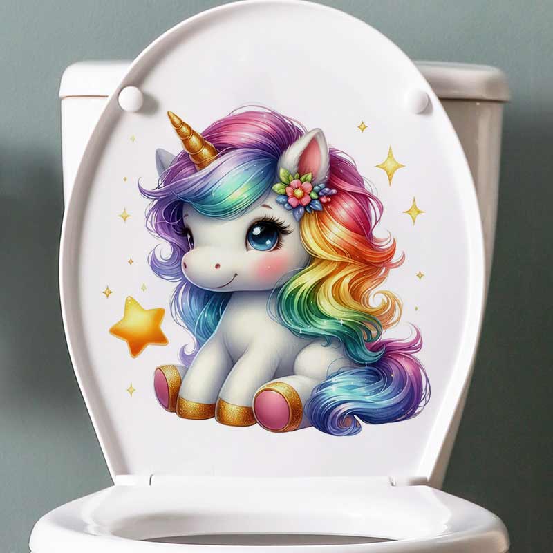 Cute Rainbow Unicorn Wall Stic - Baby Nursery Mural Wallpaper recension och pris