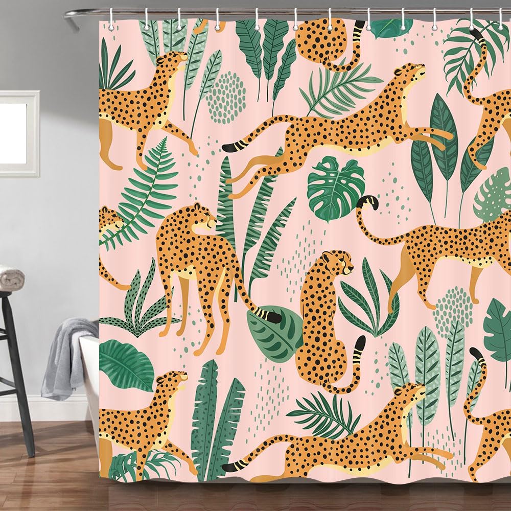 Pink Cheetah and Green Leaves  - Baby Nursery Green recension och pris