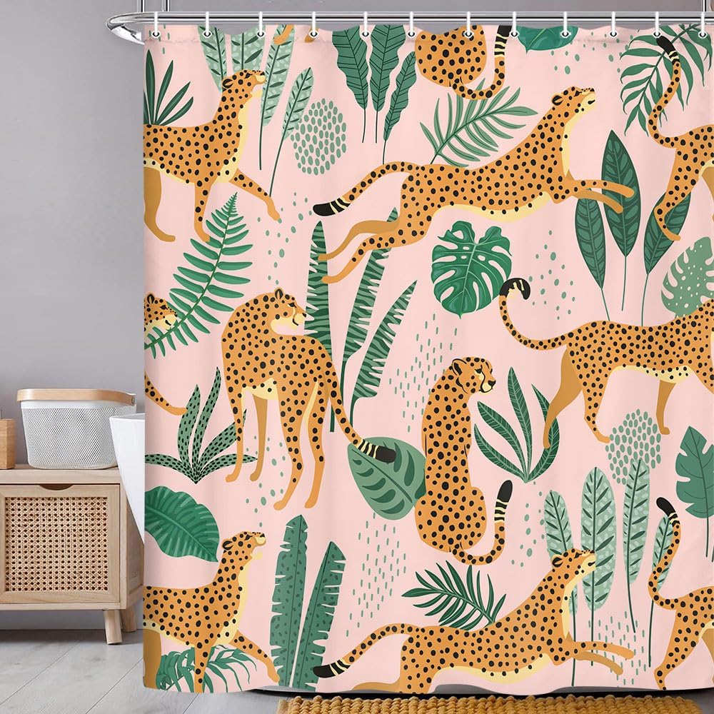 Pink Cheetah and Green Leaves  - Baby Nursery Green recension och pris
