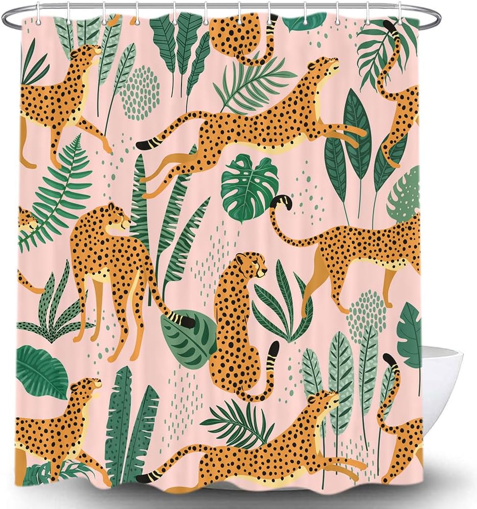 Pink Cheetah and Green Leaves  - Baby Nursery Green recension och pris