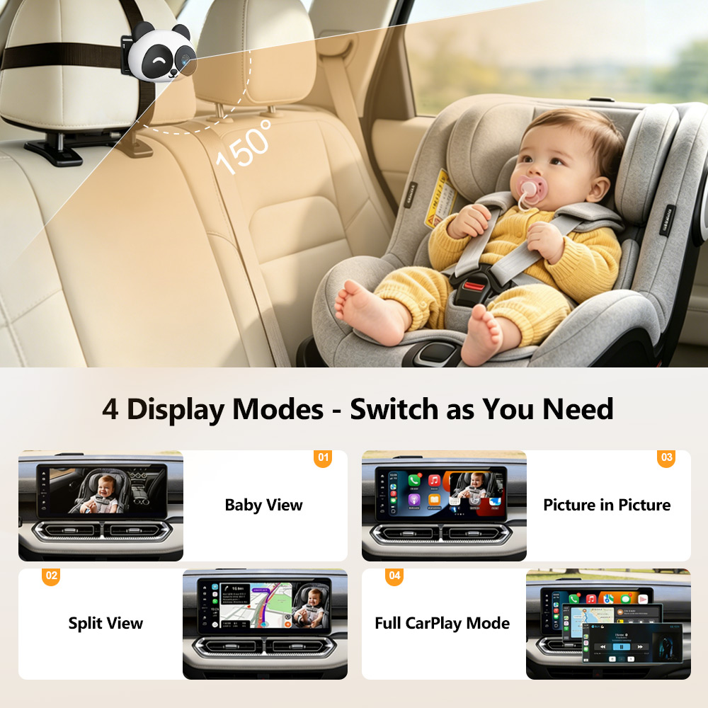 Cabin Care Wireless CarPlay Ad - Baby Monitor Split Screen recension och pris